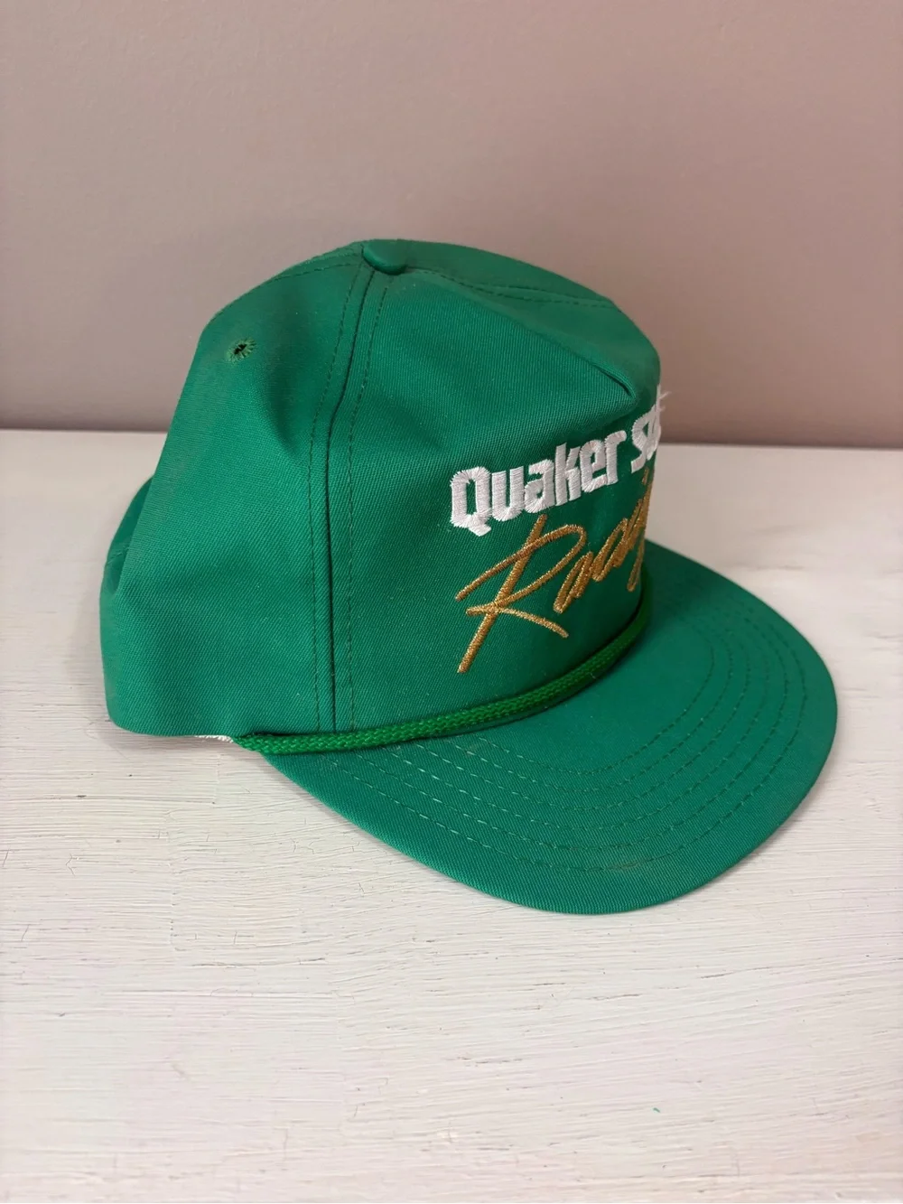 Racing Green Cap with Gold Script